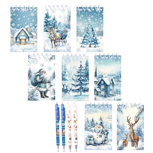 BACH AND BOUJEE Mini-Notizblöcke, Weihnachts-Kugelschreiber, Weihnachtsstrumpffüller, Klassenzimmer, Belohnungen, Bürobedarf für Weihnachten, Urlaub, Party, Weihnachten, Geschenktüten, 12 Stück BACH AND BOUJEE Mini-Notizblöcke, Weihnachts-Kugelschreiber, Weihnachtsstrumpffüller, Klassenzimmer, Belohnungen, Bürobedarf für Weihnachten, Urlaub, Party, Weihnachten, Geschenktüten, 12 Stück von BACH AND BOUJEE