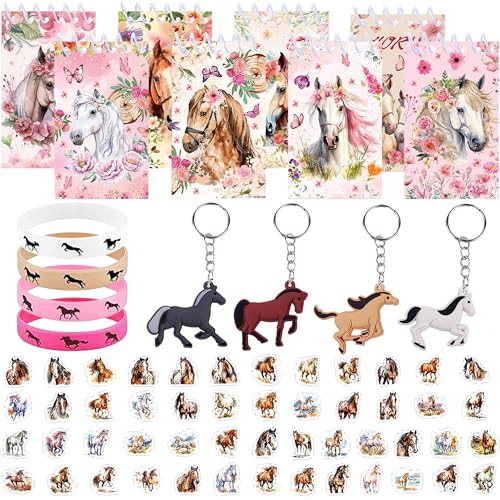 BACH AND BOUJEE Pferde Mitgebsel Kindergeburtstag Gastgeschenke Notizbuch stifte Pferde Figuren band DIY Stickers Pferde Party Mitbringsel Pinata Füllung von BACH AND BOUJEE