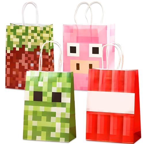 BACH AND BOUJEE Pixel Geburtstagsparty Dekoration Pixel Partytüten Goodies Süßigkeiten Leckereien Taschen Dekoration Geburtstag Party Zubehör Spiel Fans Dekorationen von BACH AND BOUJEE