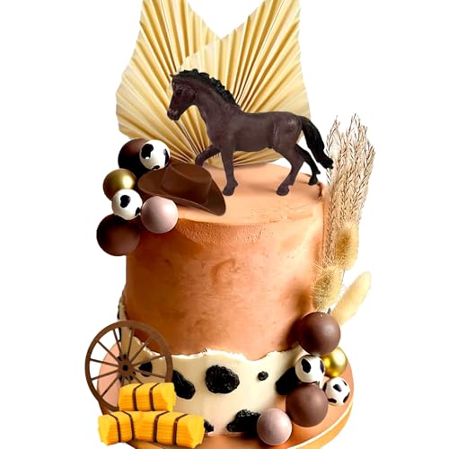 Cowboy-Rodeo-Kuchenaufsatz, Cowboy-Westernpferd, Kuchendekoration, Cowgirl-Hut, Geburtstagsdekoration, Cowgirl-Stiefel, Dekoration, Kuhkugeln, Kuchendekoration, 28 Stück von BACH AND BOUJEE
