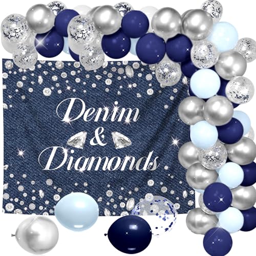 Denim und Diamanten, Party-Dekorationen, Denim-Diamanten, Hintergrund, Luftballons, Denim-Fotografie-Hintergrund für Junggesellinnenabschied, Braut, Geburtstag, Hochzeit, Verlobung, Partyzubehör Denim und Diamanten, Party-Dekorationen, Denim-Diamanten, Hintergrund, Luftballons, Denim-Fotografie-Hintergrund für Junggesellinnenabschied, Braut, Geburtstag, Hochzeit, Verlobung, Partyzubehör von BACH AND BOUJEE