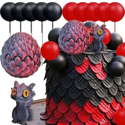 Fantasy Drachen Kuchendekoration Drachen Eier Kuchendekoration Rote und Schwarze Kugeln Kuchen Dekoration für Babyparty Geburtstag Hochzeit und Partyzubehör Fantasy Drachen Kuchendekoration Drachen Eier Kuchendekoration Rote und Schwarze Kugeln Kuchen Dekoration für Babyparty Geburtstag Hochzeit und Partyzubehör von BACH AND BOUJEE