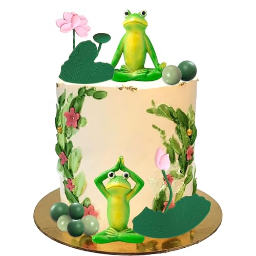 Frosch Tortendeko Frosch Pilz Häuschen Kuchen Topper Garten Lotus Tortendeko Garten Party Dekoration Landhaus Wald Geburtstag von BACH AND BOUJEE