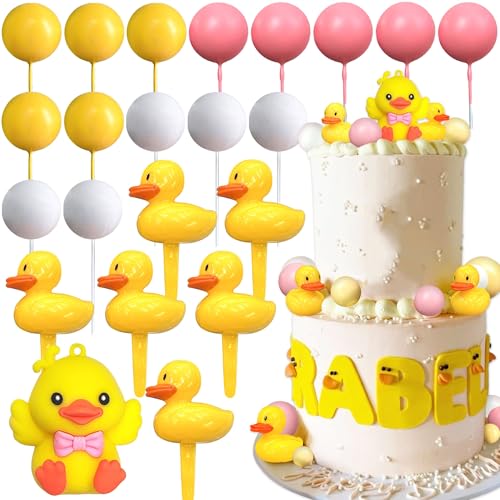 Gelbe Ente Kuchendekoration Ente Geburtstag Dekorationen Niedliche kleine Ente Cupcake Topper für Geburtstagsfeier Babyparty Dekorationen von BACH AND BOUJEE