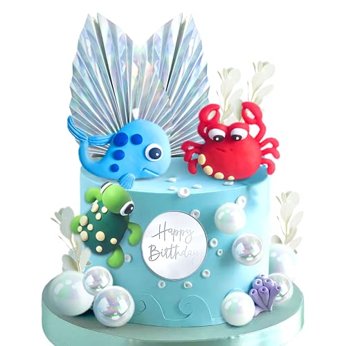 Meerestier Tortendeko GeburtstagOzean Themen Kuchen Dekoration Deko Meerestier Kuchen Topper für Unter Meer Themen Babydusche Party Dekor von BACH AND BOUJEE