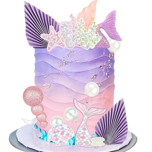 Meerjungfrauen Schwanz Kuchendekoration Unterwasser Tortendekoration Muschel Kuchendekoration Meerjungfrauenschwanz Tortendekoration Meerjungfrauen Partyzubehör von BACH AND BOUJEE