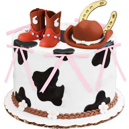 Pinke Cowgirl-Kuchenaufsatz, Schleifen, Cowboy-Western-Kuchendekorationen, Cowboyhut, Geburtstagstortenaufsatz, Westernstiefel, Kuhkugeln Pinke Cowgirl-Kuchenaufsatz, Schleifen, Cowboy-Western-Kuchendekorationen, Cowboyhut, Geburtstagstortenaufsatz, Westernstiefel, Kuhkugeln von BACH AND BOUJEE