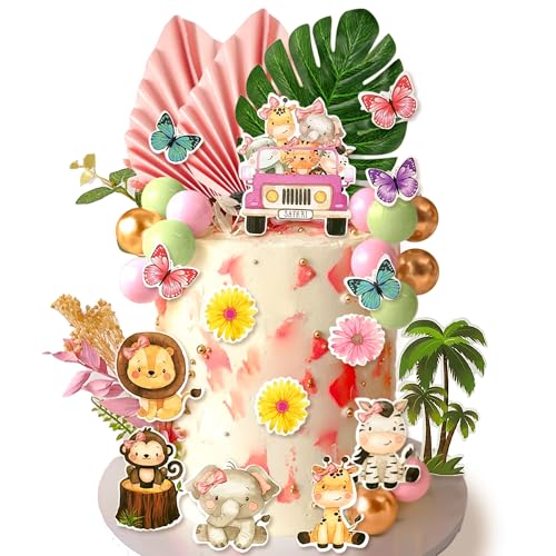 35 Pack rosa Dschungel Tier Kuchen Topper Set Niedliche Safari Thema Cupcake Toppers Safari Kuchen Dekorationen Wilde One Kuchen Topper für Babyparty Geburtstag Party Dekorationen 35 Pack rosa Dschungel Tier Kuchen Topper Set Niedliche Safari Thema Cupcake Toppers Safari Kuchen Dekorationen Wilde One Kuchen Topper für Babyparty Geburtstag Party Dekorationen von BACH AND BOUJEE