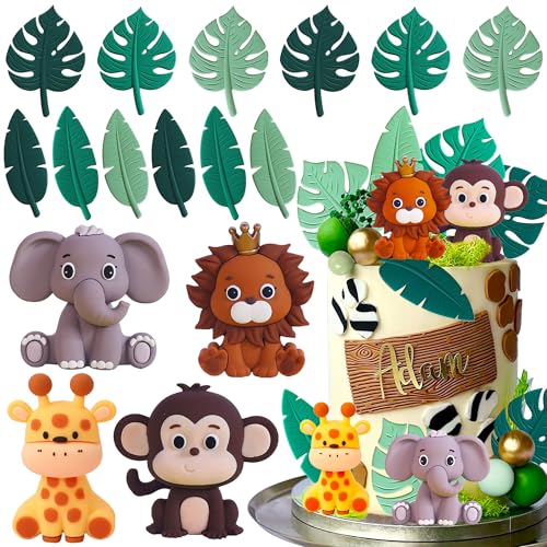 Sage Green Tortendeko Dschungel Geburtstag Deko Tiere Kuchendeko Dschungel Themed Tortendeko für Geburtstag Party Kinder Mädchen Babyshower von BACH AND BOUJEE