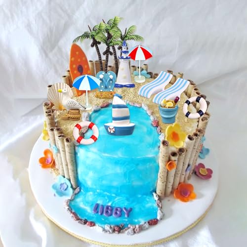 Surfbrett Sommer Strand Surf Geburtstag Kuchen Dekoration Topper für Schwimmen Strand Party Moana Geburtstag Baby Shower Party Supplies von BACH AND BOUJEE