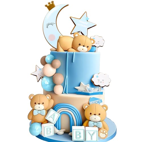 Teddybär Tortendeko Taufe Junge Mädchen 1 Jahr Blau Tortendeko Teddybär Kuchen Dekoration für Geburtstag Party Babyshower Hochzeit Teddybär Tortendeko Taufe Junge Mädchen 1 Jahr Blau Tortendeko Teddybär Kuchen Dekoration für Geburtstag Party Babyshower Hochzeit von BACH AND BOUJEE