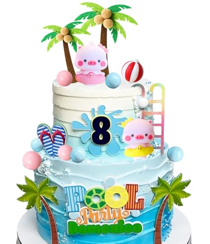 Tortendekoration für den Strand Tortenaufleger für Mädchen Tortendekoration für Poolpartys Tortenaufleger für Luau Kuchen Dekoration für Hawaii Party Dekoration für den Sommer von BACH AND BOUJEE