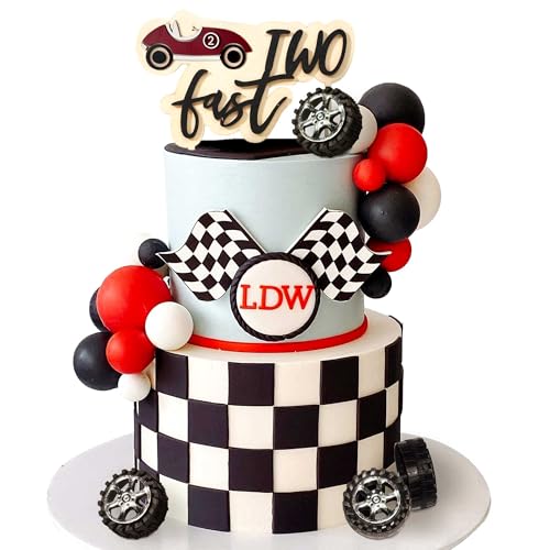 Zwei Schnelle Tortenaufleger Red Race Car Geburtstag Dekorationen Party Supplies Gefälligkeiten Für Racing Car Checkered Flag Geburtstag Party Dekorationen Zubehör von BACH AND BOUJEE