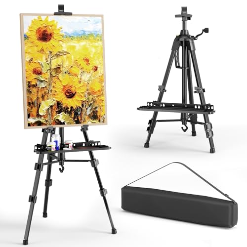 Staffelei zum Malen, Kunststaffelei für Erwachsene, Künstler, Staffelei zum Malen, Ausstellen, Zeichnen, Kunstskizzen, 50 bis 160 cm, verstellbare Staffelei, Aluminium-Stativ mit Ablage, Reifen Staffelei zum Malen, Kunststaffelei für Erwachsene, Künstler, Staffelei zum Malen, Ausstellen, Zeichnen, Kunstskizzen, 50 bis 160 cm, verstellbare Staffelei, Aluminium-Stativ mit Ablage, Reifen von BADGESHAND