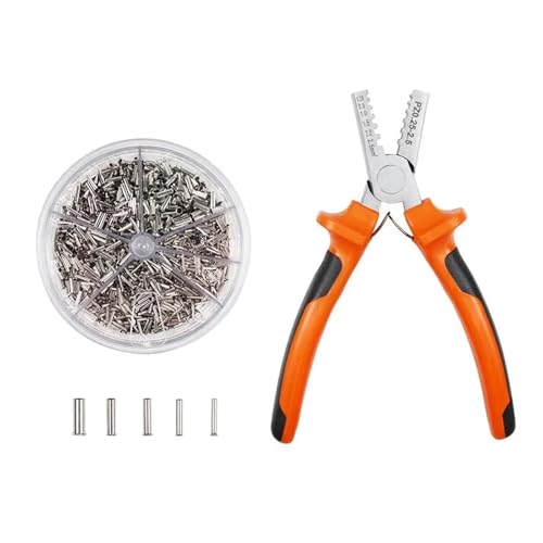 BADIKA Multifunktionszange PZ 0,25-2,5 mm2 Aderendhülsen Crimpzange Mi NI Crimper Zange Kabel Aderendhülsen mit 1900-teiligem Rohrklemmensatz(Pliers and Terminals) von BADIKA