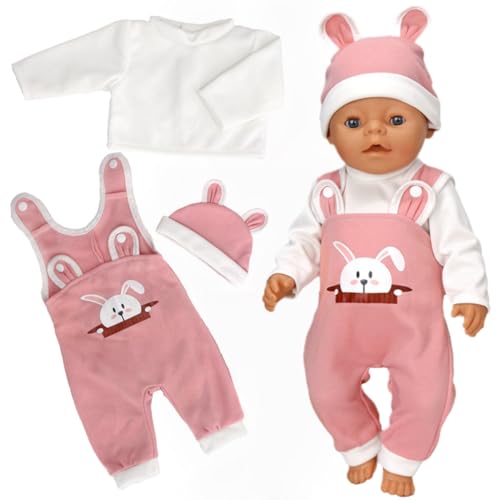YHGETSUM Kleidung Outfits für Baby Puppen Kleidung Puppenkleidung 35-43 cm Newborn Baby Puppe Kleidung Zubehör mit Hut Langarm Hose Geschenk für Kinder Mädchen Jungen - Hase (Powdered-2) YHGETSUM Kleidung Outfits für Baby Puppen Kleidung Puppenkleidung 35-43 cm Newborn Baby Puppe Kleidung Zubehör mit Hut Langarm Hose Geschenk für Kinder Mädchen Jungen - Hase (Powdered-2) von YHGETSUM