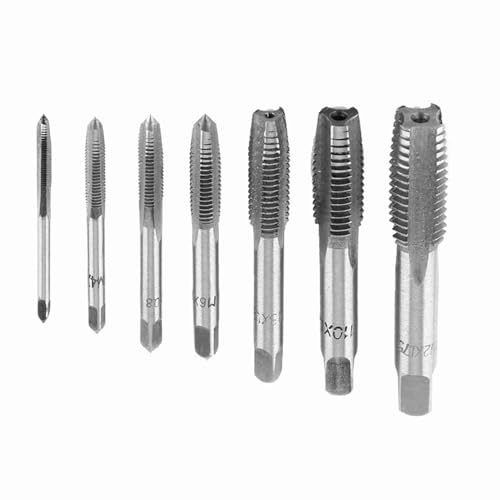 BAFOVY 7pcs Metrische Gewinde -Gewinde -Klopf -Set, M3 M4 M5 M6 M8 M10 M12 Hochhärtung Lagern -Stahl -Gewinde -Schneidwerkzeug mit Wasserverschlüsselungsschlüssel für Holz -Kunststoff BAFOVY 7pcs Metrische Gewinde -Gewinde -Klopf -Set, M3 M4 M5 M6 M8 M10 M12 Hochhärtung Lagern -Stahl -Gewinde -Schneidwerkzeug mit Wasserverschlüsselungsschlüssel für Holz -Kunststoff von BAFOVY