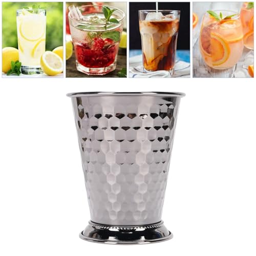 BAFOVY Edelstahl Julep-Becher, 400 Ml Mint Julep-Becher mit Traditioneller Form, Ideal für Cocktails, Hochzeiten, Einweihungsfeiern, 304 Edelstahl, 11,6x9,5 Cm (Stil 3) von BAFOVY