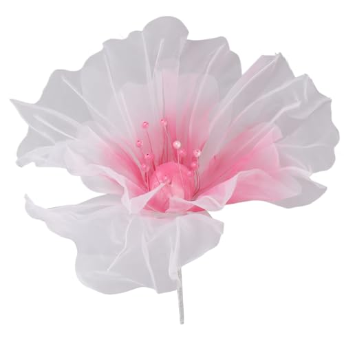 BAFOVY Gaze Blume 19.7in Künstliche Seidenblume Gefälschte Blume Weiche Leuchtende Farben Handgefertigte Organza Blume mit Exquisiter Textur für Hochzeitsfotografie Party Hintergrund (Rosenrot) von BAFOVY