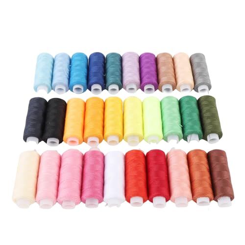 BAFOVY Polyester Nähgarn Set, 30 Farben 250 Yards Farbechtes Quiltgarn für Handnähen von Modellkleidung, Geeignet für Stickprojekte BAFOVY Polyester Nähgarn Set, 30 Farben 250 Yards Farbechtes Quiltgarn für Handnähen von Modellkleidung, Geeignet für Stickprojekte von BAFOVY