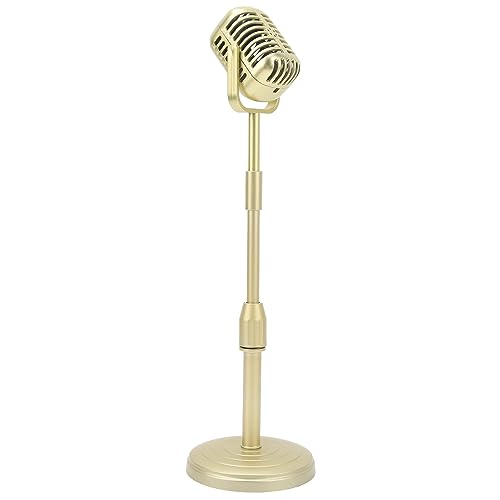 BAFOVY Retro -Mikrofon -Requisiten Vintage Mic Modell Gefälschtes Mikrofon für Cosplay -Performance -Anime -Szene mit Einstellbarem Hingebügen (GOLD) von BAFOVY