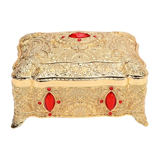 BAFOVY Vintage -Schmuckschatulle, Robuster Zinklegierung Rechteckiger Schmuck Organizer mit Samtfutter, Funkelnden Kristallen, Nachdenkliches für Frauen und Mädchen, Ordentlich BAFOVY Vintage -Schmuckschatulle, Robuster Zinklegierung Rechteckiger Schmuck Organizer mit Samtfutter, Funkelnden Kristallen, Nachdenkliches für Frauen und Mädchen, Ordentlich von BAFOVY