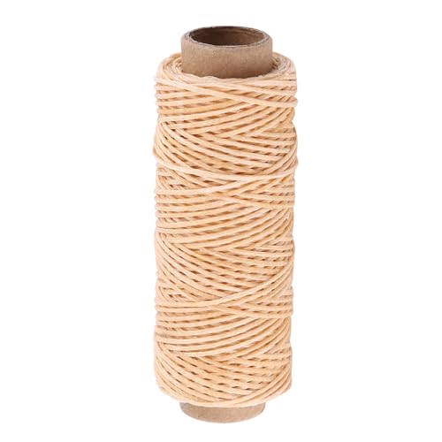 BAFOVY Wachster Lederfaden, 1 Mm Wachskurvenfaden, 50 M Flachwachskabel für Lederhandwerk, Starkes Handnähfaden, Ideal Zum Reparieren von Jalousien, Außenausrüstung (Originalfarbe) von BAFOVY