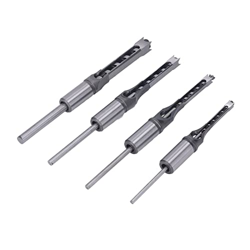 Holzbearbeitung Quadratische Bohrer Bits Set, HSS -Verschleiß Resistent 1/4in 5/16in 3/8in 1/2 -In -Countersink -Bit, Idealer Sterbungsmaschinenaufsatz, Doppelte Wirkung für die von BAFOVY
