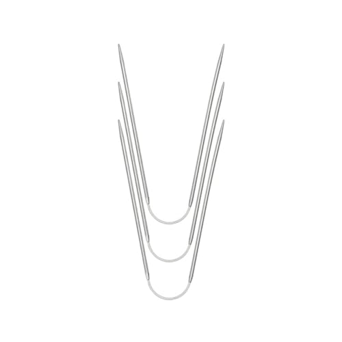 BAHJKASD Metall-Rundstricknadel mit Kreis-Webnadel für Socken, Decken, Mützen, Webprojekte, Stricknadeln, Größe 6, 7, 8, 10, Stricknadel-Set, 3 Stück von BAHJKASD