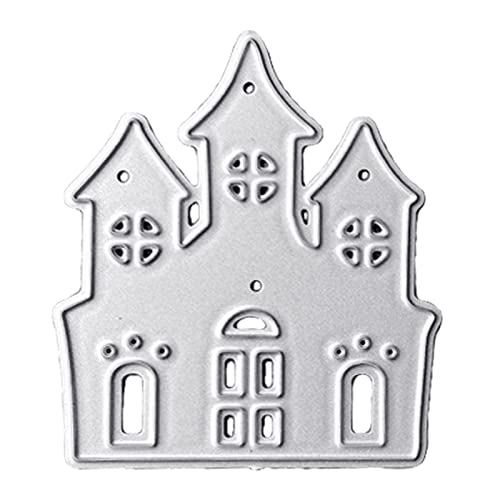 Metall-Schloss-Stanzformen für Scrapbooking, Album, Papierkarten, dekorativ, handgefertigt, Basteln, Prägeschablonen, Haus, Karbonstahl, Stanzformen und Stempel für Rahmen, Kartenherstellung, Papier Metall-Schloss-Stanzformen für Scrapbooking, Album, Papierkarten, dekorativ, handgefertigt, Basteln, Prägeschablonen, Haus, Karbonstahl, Stanzformen und Stempel für Rahmen, Kartenherstellung, Papier von BAHJKASD