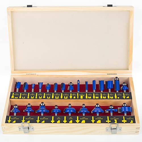 BAIDETS 24tlg. Fräser Set für Holz - Hartmetall Fräsersatz Zubehör Oberfräsen mit 1/4 Schaft (6.35 mm Schaft), für professionelle und Einsteiger-Schreinerarbeiten. BAIDETS 24tlg. Fräser Set für Holz - Hartmetall Fräsersatz Zubehör Oberfräsen mit 1/4 Schaft (6.35 mm Schaft), für professionelle und Einsteiger-Schreinerarbeiten. von BAIDETS