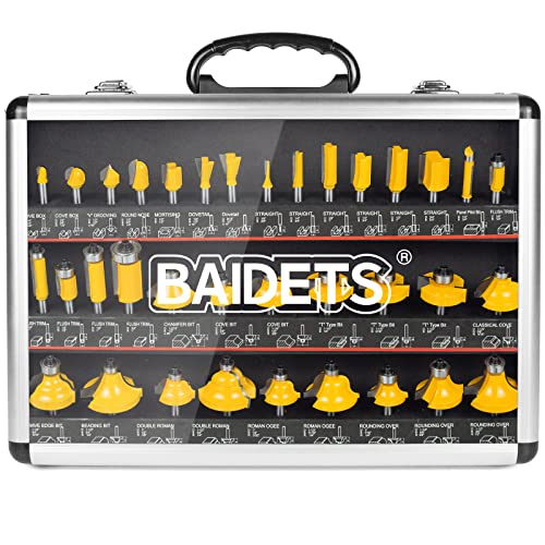 BAIDETS 35tlg. Fräser Set für Holz - Hartmetall Fräsersatz Zubehör Oberfräsen mit 1/4 Schaft (6.35 mm Schaft), für professionelle und Einsteiger-Schreinerarbeiten. BAIDETS 35tlg. Fräser Set für Holz - Hartmetall Fräsersatz Zubehör Oberfräsen mit 1/4 Schaft (6.35 mm Schaft), für professionelle und Einsteiger-Schreinerarbeiten. von BAIDETS