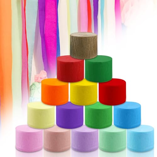 15 Rolls Krepppapier Bunt, Kreppbänder Pastell, 4.5CMx25M Kreppband Wasserfest, Party Kreppbänder, Kreppband für die Hochzeitsdekoration Geburtstagsfeier Weihnachtsdekoration 15 Rolls Krepppapier Bunt, Kreppbänder Pastell, 4.5CMx25M Kreppband Wasserfest, Party Kreppbänder, Kreppband für die Hochzeitsdekoration Geburtstagsfeier Weihnachtsdekoration von BAIFULAI