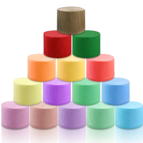 15 Rolls Krepppapier Bunt, Krepppapier Pastell, 4.5CMx25M Wasserfest, Party Bunt Kreppbänder, KreppbandBunt für die Hochzeitsdekoration Geburtstagsfeier Weihnachtsdekoration 15 Rolls Krepppapier Bunt, Krepppapier Pastell, 4.5CMx25M Wasserfest, Party Bunt Kreppbänder, KreppbandBunt für die Hochzeitsdekoration Geburtstagsfeier Weihnachtsdekoration von BAIFULAI