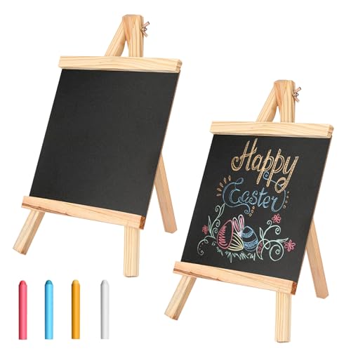 2 Stück Kreidetafel mit Ständer: 16x 28cm Kleine Tafeln zum Beschriften mit 4 Kreidefarben, Tafel-Staffelei, Kreidetafel Klein für Hochzeit Schulbuffet Geburtstagsfeier Bar Café Küchen von BAIFULAI