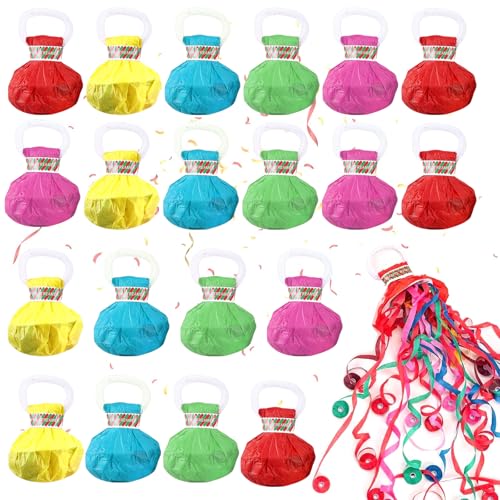 20 Stück Wurf Luftschlangen Bombe, Luftschlangen Kanone, Luftschlangen Party, Werfen Konfetti Luftschlangen, Hand Werfen Streamer, für Geburtstag Hochzeiten Weihnachten Karneval Abschlussfeier von BAIFULAI