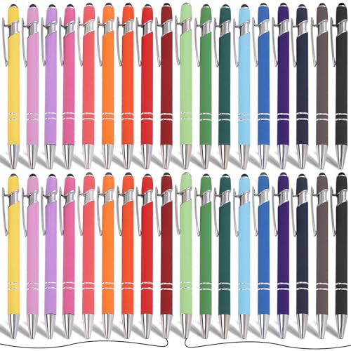 36 Stück Kugelschreiber mit Touchpen, Großraumine Kuli Metall, Kugelschreiber Einziehbarer, Kugelschreiber Touchpen Hochwertig, Kugelschreiber Metall, Kugelschreiber Set für Büro und Haushalt 36 Stück Kugelschreiber mit Touchpen, Großraumine Kuli Metall, Kugelschreiber Einziehbarer, Kugelschreiber Touchpen Hochwertig, Kugelschreiber Metall, Kugelschreiber Set für Büro und Haushalt von BAIFULAI