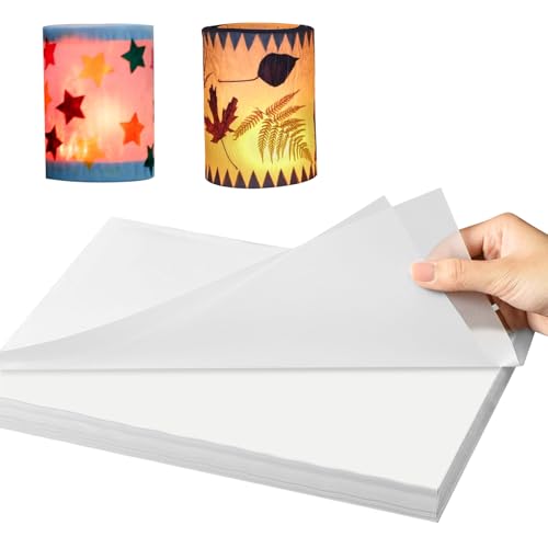 50 Stück Laternenzuschnitte Transparentpapier: 22 x 51cm Transparentpapier Laterne zum Basteln individuellen Laternen, Laternenzuschnitte zum Pauspapier, Architektenpapier Weiß 93g von BAIFULAI