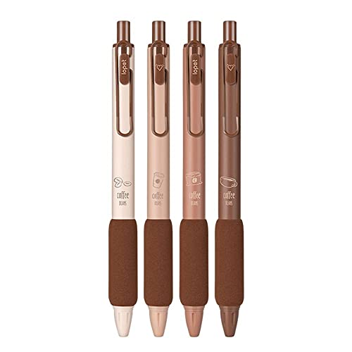 BAILIY K4H1 Kugelschreiber, weich, Kaffee-Farbe, schnelltrocknend, für Büro, Schreiben, schwarze Tinte, 0,5 mm Stift, neutral, K4H1 von BAILIY
