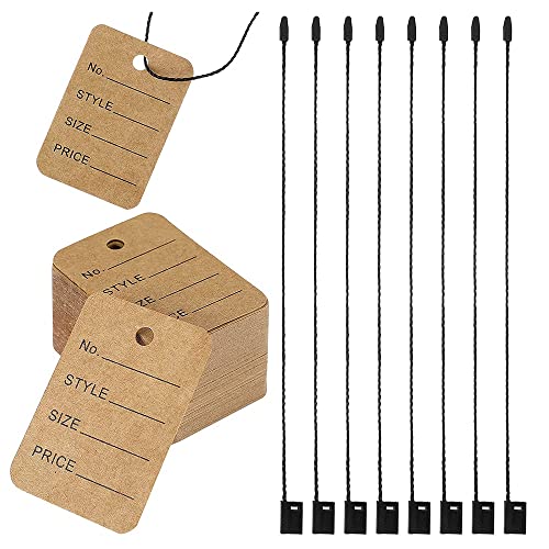 Pyatofly 1000 Stück Anhänger und Anhänger Schnur, Kleidungsanhänger für Kleidung, Markierung, Tags, unbespannt, Tags von Pyatofly