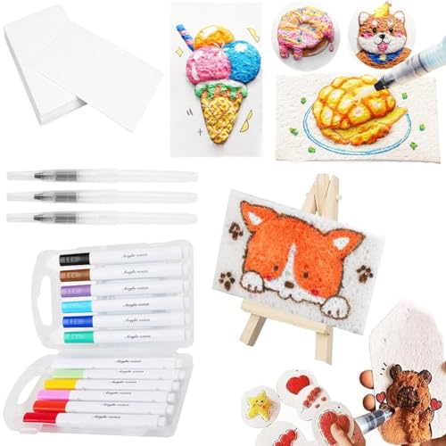 BAISHUWU Magic Puffy Paint, Foam Texture Blank Painting Paper, Schaumstoff Textur Malpapier, Ultimatives Magisches Textur Malset, DIY Foam Texture Painting Paper, Geschenke für Jungen und Mädchen von BAISHUWU