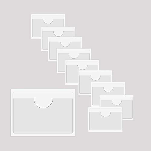 BAIWOAK 10 Stück transparente selbstklebende Taschen, Kunststoff, selbstklebend, Etikettenhalter, Taschenhalter für Karteikarten, Planer, Schränke, Regale (310 x 217 mm)… von Baikeen