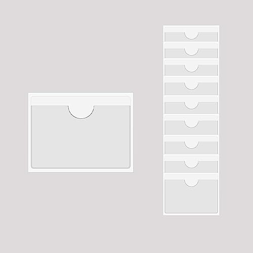 BAIWOAK 10 Stück transparente selbstklebende Taschen, Kunststoff, selbstklebend, Etikettenhalter für Karteikarten, Planer, Schränke, Regale (160 x 110 mm)… von BAIWOAK