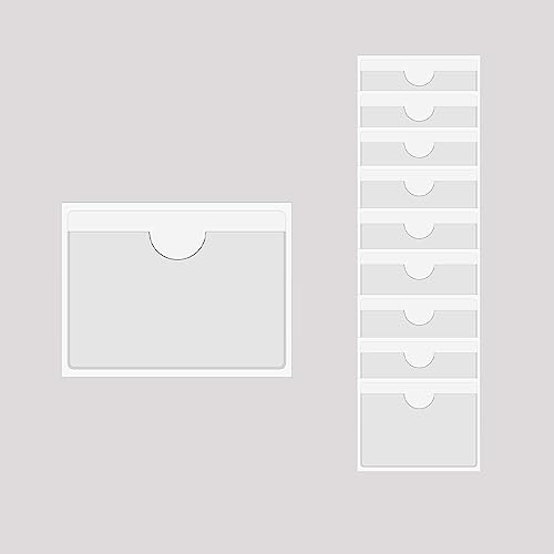 BAIWOAK 10 Stück transparente selbstklebende Taschen, Kunststoff, selbstklebend, Etikettenhalter für Karteikarten, Planer, Schränke, Regale (160 x 110 mm)… von Baikeen