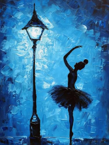 Malen Nach Zahlen Ballett Malen Nach Zahlen Erwachsene Mädchen Paint by Numbers Kits mit 3 - Pinseln und Acrylfarben Handgemalt Ölgemälde Farbige Leinwand Set, Zimmer Deko 40x50cm (mit Rahmen) -a11L von BAIYAACO