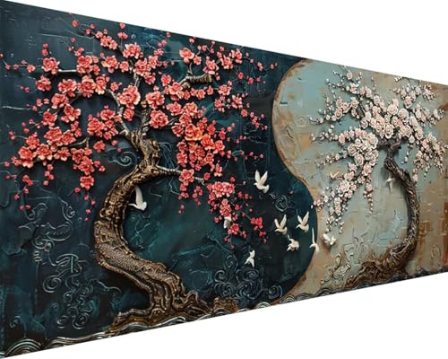 Malen Nach Zahlen Baum Malen Nach Zahlen Erwachsene Blume Paint by Numbers mit 3 Pinseln und Acrylfarben Handgemalt Ölgemälde Farbige Leinwand Set, Geschenke für Frauen, Zimmer Deko 100x200cm w3-40 Malen Nach Zahlen Baum Malen Nach Zahlen Erwachsene Blume Paint by Numbers mit 3 Pinseln und Acrylfarben Handgemalt Ölgemälde Farbige Leinwand Set, Geschenke für Frauen, Zimmer Deko 100x200cm w3-40 von BAIYAACO