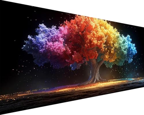 Malen Nach Zahlen Baum Malen Nach Zahlen Erwachsene Regenbogen Paint by Numbers Kits mit 3 - Pinseln und Acrylfarben Handgemalt Ölgemälde Farbige Leinwand Set, Geschenke für Frauen 100x200cm w3-16I von BAIYAACO