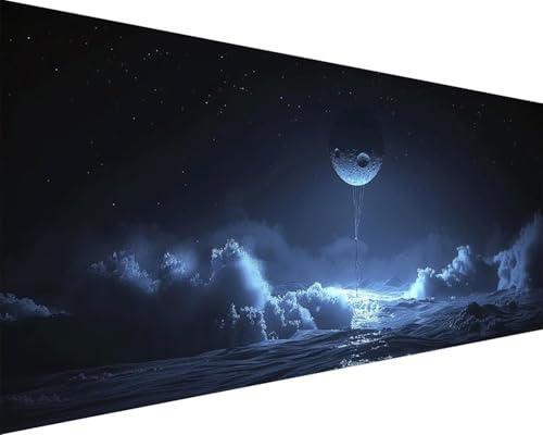 Malen Nach Zahlen Berg Malen Nach Zahlen Erwachsene Mond Paint by Numbers mit 3 Pinseln und Acrylfarben Handgemalt Ölgemälde Farbige Leinwand Set, Geschenke für Frauen, Zimmer Deko 100x200cm g3-235 von BAIYAACO