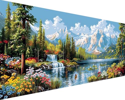 Malen Nach Zahlen Blume Malen Nach Zahlen Erwachsene Berg Paint by Numbers mit 3 Pinseln und Acrylfarben Handgemalt Ölgemälde Farbige Leinwand Set, Geschenke für Frauen, Zimmer Deko 40x80cm e3-164 Malen Nach Zahlen Blume Malen Nach Zahlen Erwachsene Berg Paint by Numbers mit 3 Pinseln und Acrylfarben Handgemalt Ölgemälde Farbige Leinwand Set, Geschenke für Frauen, Zimmer Deko 40x80cm e3-164 von BAIYAACO