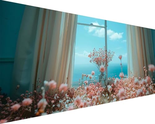 Malen Nach Zahlen Blume Malen Nach Zahlen Erwachsene Fensterbank Paint by Numbers Kits mit 3 - Pinseln und Acrylfarben Handgemalt Ölgemälde Farbige Leinwand Set, Geschenke für Frauen 40x80cm o3-70 Malen Nach Zahlen Blume Malen Nach Zahlen Erwachsene Fensterbank Paint by Numbers Kits mit 3 - Pinseln und Acrylfarben Handgemalt Ölgemälde Farbige Leinwand Set, Geschenke für Frauen 40x80cm o3-70 von BAIYAACO